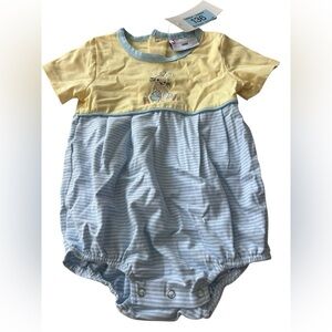 NWT JellyBean Boys Easter Yellow/Blue Onesie in size 18 months
